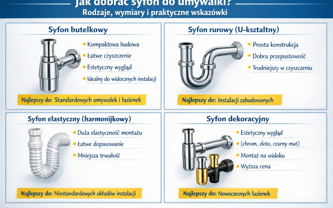 Jak dobrać syfon do umywalki? Rodzaje, wymiary i praktyczne wskazówki