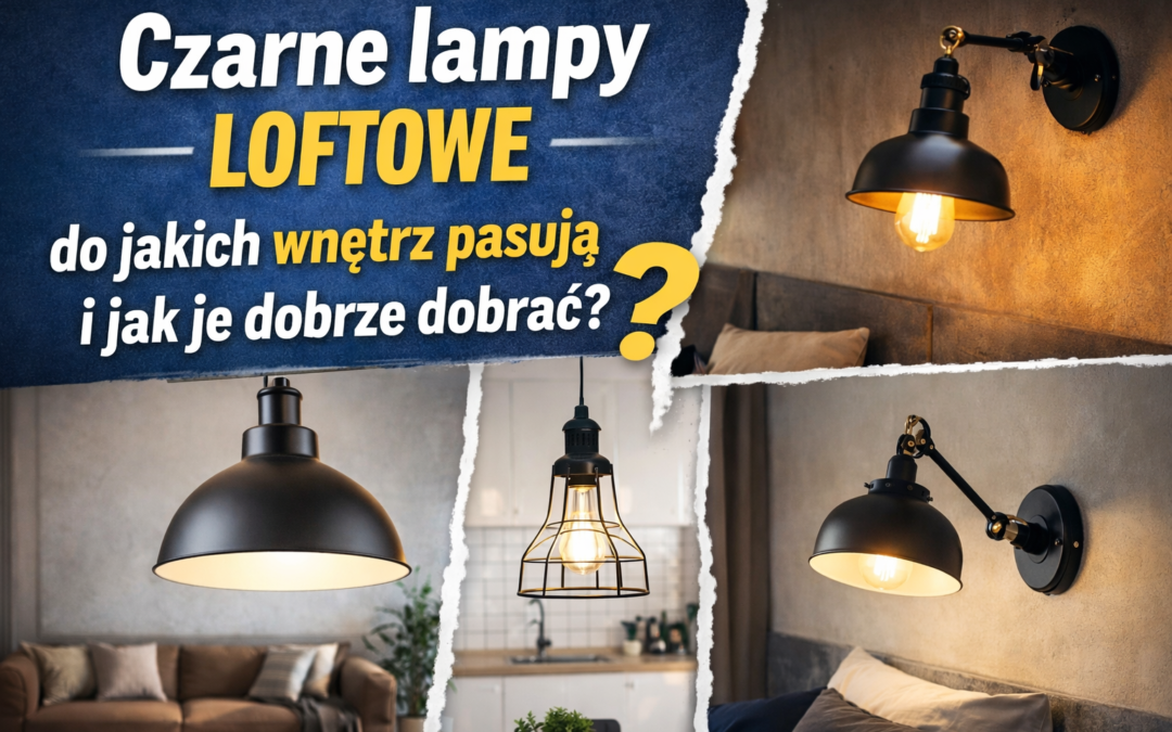 Czarne lampy loftowe – do jakich wnętrz pasują i jak je dobrze dobrać?
